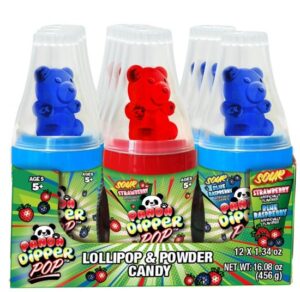 Sour Panda Bear Dipper Pop Candy Powder 1.34oz 12ct